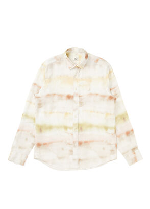 Beymen Club Comfort Fit Yellow Batik Patterned Linen Shirt - 6