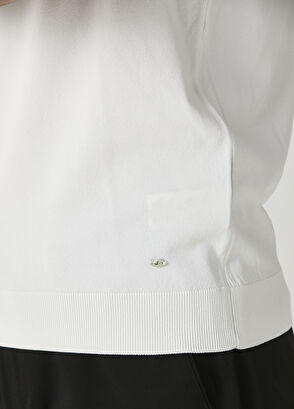 Beymen Club White Grey Textured Short Sleeve Sweater - 7