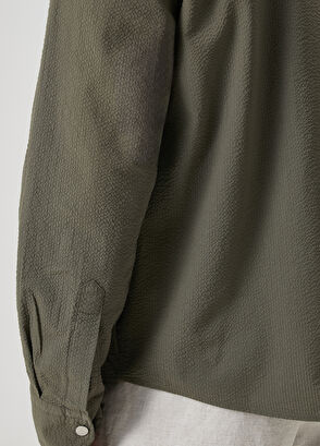 Beymen Club Dark Khaki Embossed Outer Shirt - 8