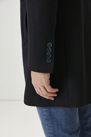 Beymen Club Navy Blue Wool Cachet Coat - 6