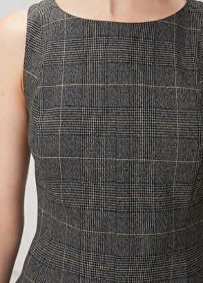 Beymen Club Antrasit Ekose Desenli Mini Elbise - 5