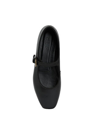 Beymen Club Mary Jane Black Buckle Leather Ballet Flats - 4