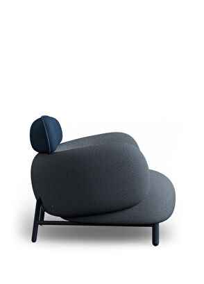 Borbo Moby Low Blue Armchair with Metal Legs - 3