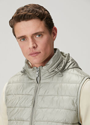 Beymen Club Light Khaki Hooded Puff Vest - 7