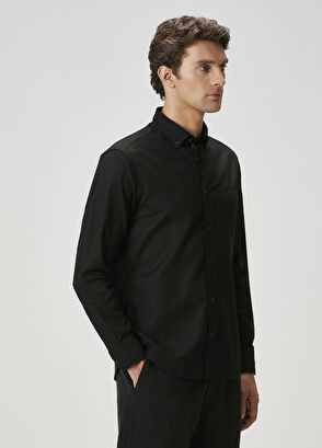 Beymen Club Comfort Fit Black Linen Shirt - 3