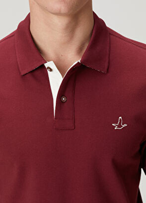 Beymen Club Vişne Comfort Fit Yaka Altı Baskılı Polo T-shirt - 7