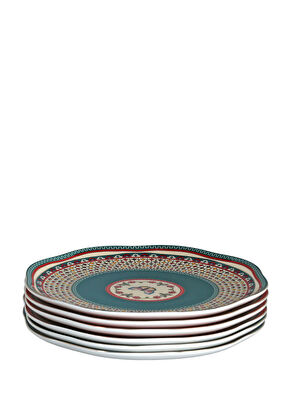 Lucky Art Fiora Bonnet Patterned Porcelain 6 Plate Set 27 cm - 3