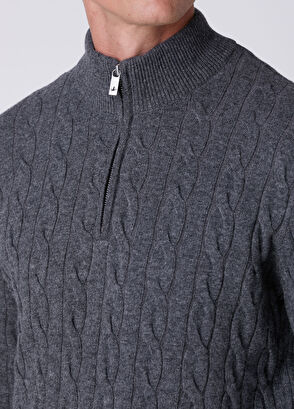 Beymen Club Anthracite Collar Zipper Sweater - 6