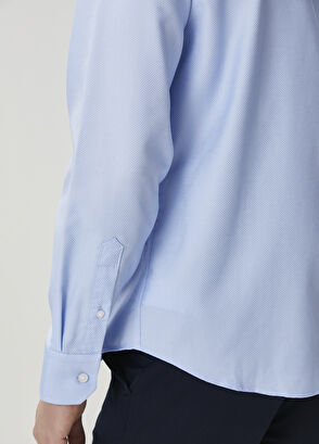 Beymen Club Comfort Fit Blue Non-Iron Shirt - 7