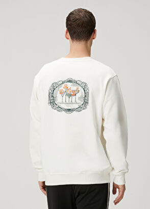 Drôle De Monsieur Beyaz Logo Nakışlı Sweatshirt - 4
