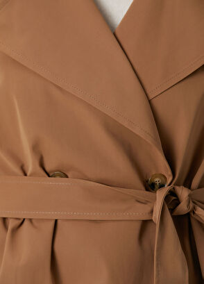 Kahverengi Kısa Pardösü - Görsel 7