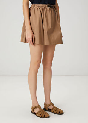 Beymen Club Koyu Bej Mini Tafta Etek - 4