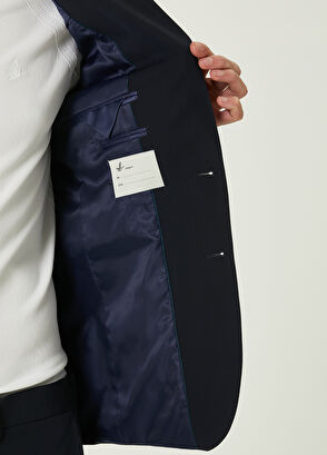 Beymen Club Slim Fit Drop 6 Lacivert Gofreli Takım Elbise - 8