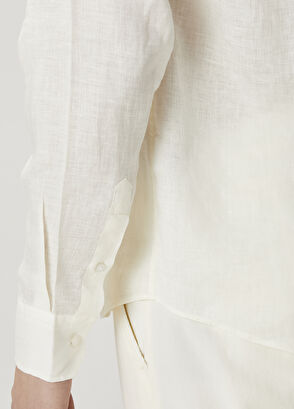 Beymen Club Comfort Fit Cream Linen Shirt - 7