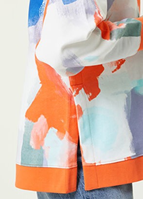 Beymen Club Turuncu Bisiklet Yaka Desenli Sweatshirt - 4