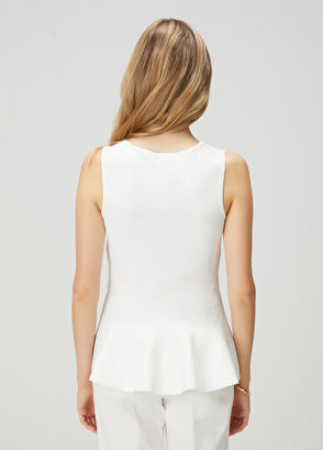 Beymen Club Kırık Beyaz Volanlı Triko Atlet - 5