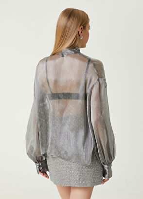 Beymen Club Silver Swarovski Blouse - 7