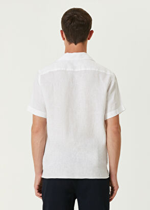 Beymen Club Comfort Fit Beyaz Manzara Nakışlı Keten Gömlek - 6