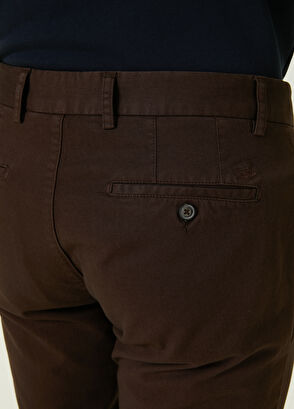 Beymen Club Slim Fit Kahverengi Panama Dokulu Chino Pantolon - 5
