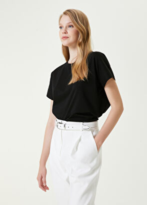 Beymen Club Siyah Bisiklet Yaka Dikişsiz T-shirt - 4