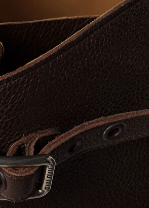 Miu Miu Deri Kahverengi Kadın Çizme - 4