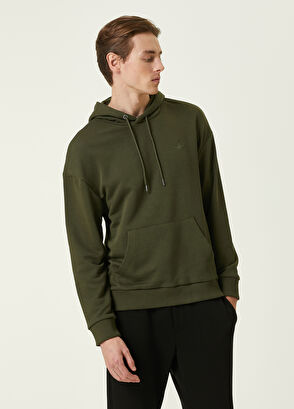 Beymen Club Haki Kapüşonlu Logolu Sweatshirt - 3