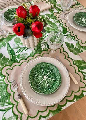 Homes & Seasons Florence Yeşil Bej Amerikan Servis ve Peçete Seti - 6