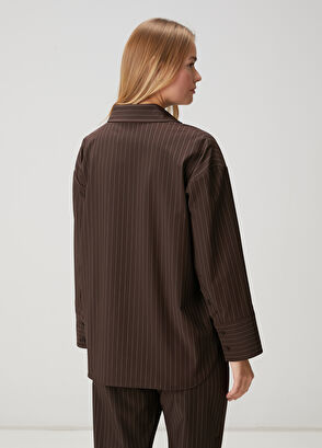 Beymen Club Brown Striped Shirt - 5