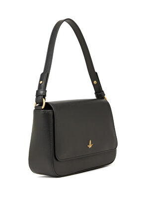 Beymen Club Siyah Bio Vegan Deri Kadın Omuz Çantası - 3