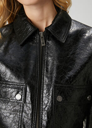 Beymen Club Black Leather Bomber Jacket - 6