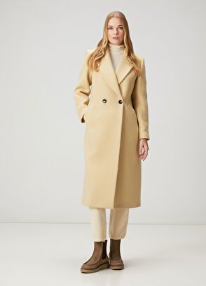 Beymen Club Açık Sarı Yün Palto - 4