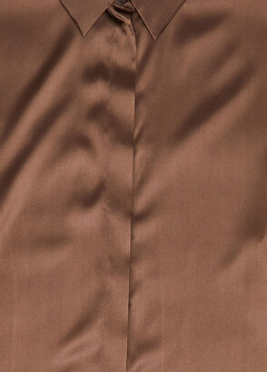 Beymen Club Brown Silk Twill Shirt - 6