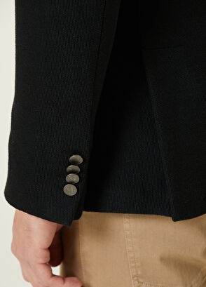 Beymen Club Siyah Dişli Dokulu Örme Blazer - 7
