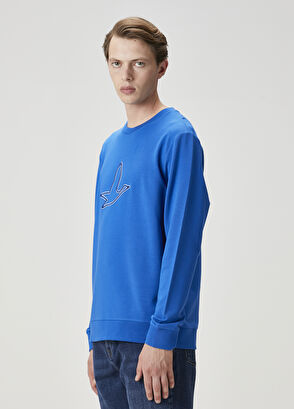 Beymen Club Saks Kontrast Kaz Nakışlı Sweatshirt - 4