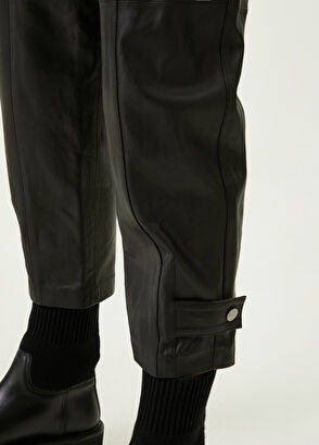 Beymen Club Siyah Apoletli Deri Pantolon - 4