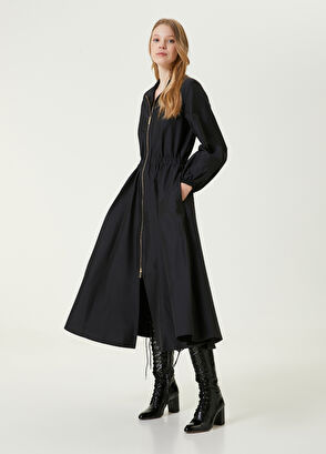 Beymen Club Siyah Balon Kollu Midi Elbise - 3