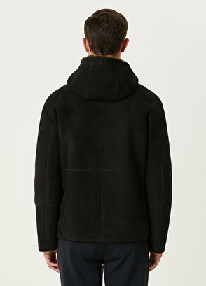 Beymen Club Dark Khaki Hooded Double Sided Shearling Coat - 6