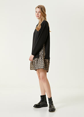 Beymen Club Siyah Brokar Detaylı Mini Elbise - 3
