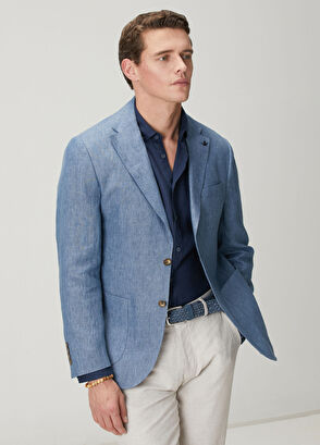 Beymen Club Mavi Keten Ceket - 4