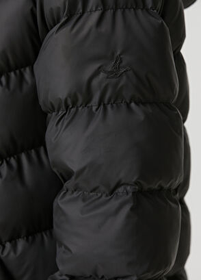 Beymen Club Siyah Kapüşonlu Uzun Mont - 6