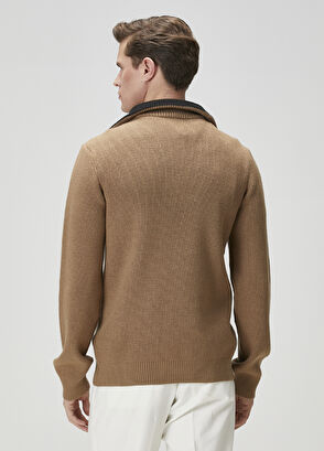 Beymen Club Camel Collar Zippered Sweater - 6