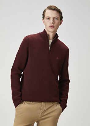 Beymen Club Mürdüm Fermuarlı Basic Yün Kazak - 3