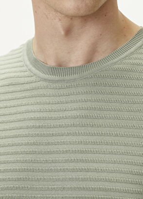 Beymen Club Green Knitted Textured Short Sleeve Sweater - 7