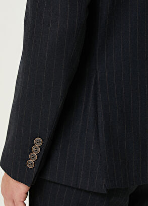 Beymen Club Antrasit Çizgili Yün Ceket - 7