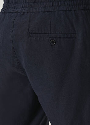 Beymen Collection Lacivert Keten Bermuda - 5