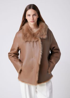 Beymen Club Camel Reversible Leather Jacket - 4