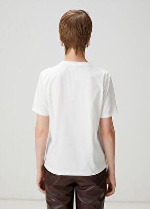 Beymen Club Kırık Beyaz Taşlı Köpek Baskılı T-shirt - 5