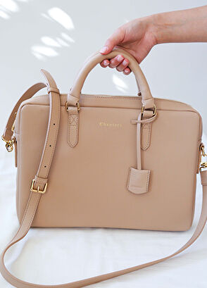 Bej 13" - 14" Askılı Laptop Çantası - Görsel 4