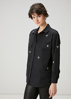 Beymen Club Black Embellished Over Shirt - 4