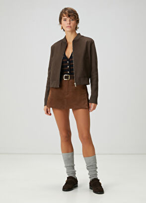 Beymen Club Kahverengi Yün Kaşe Bomber Ceket - 3